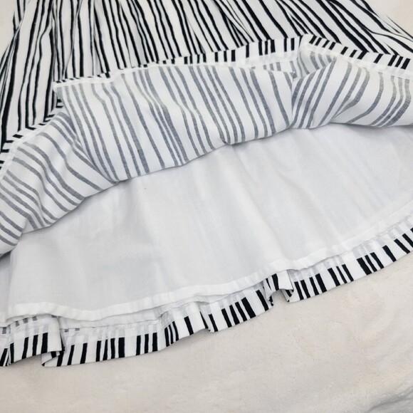 Club Monaco Striped Knee Length Dress Black White Women’s Size 0 Fit And Flare - Picture 10 of 16